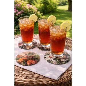 Set of 4 CoasterStone Absorbent Hummingbird Floral Coasters – Lena Liu Artwork